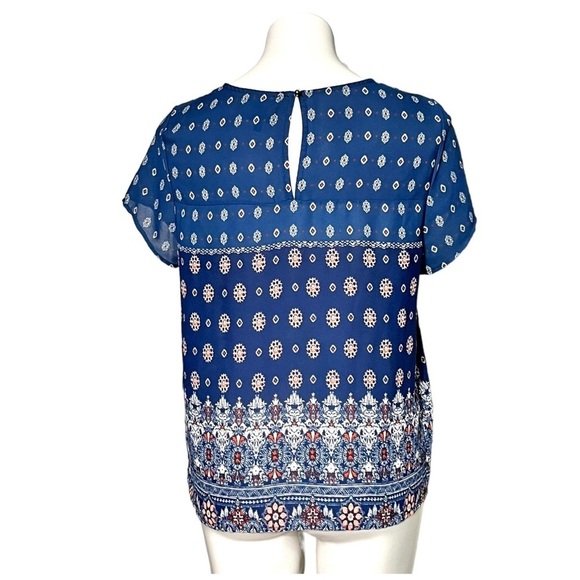 Anthropologie W5 Boho Blouse Size Medium Blue - Picture 3 of 4